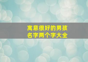 寓意很好的男孩名字两个字大全