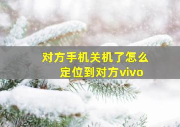 对方手机关机了怎么定位到对方vivo