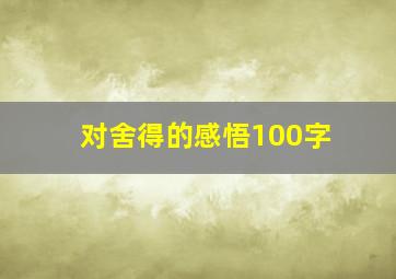 对舍得的感悟100字