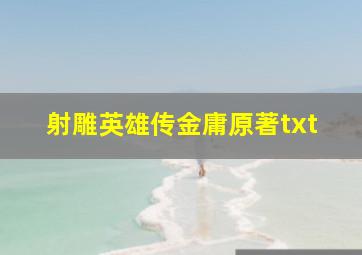 射雕英雄传金庸原著txt