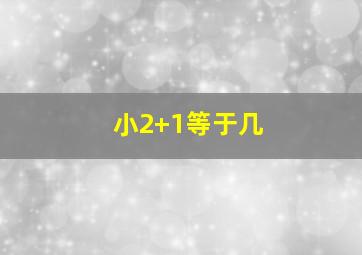 小2+1等于几