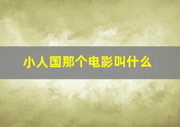 小人国那个电影叫什么