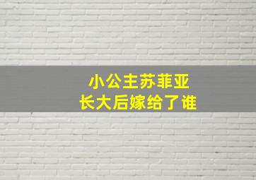 小公主苏菲亚长大后嫁给了谁