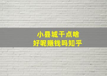 小县城干点啥好呢赚钱吗知乎