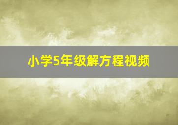 小学5年级解方程视频