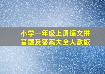 小学一年级上册语文拼音题及答案大全人教版