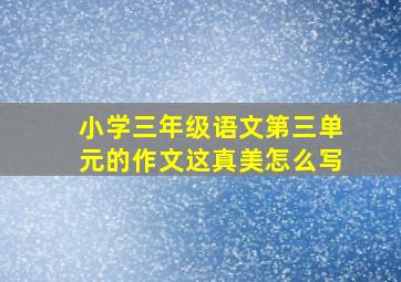 小学三年级语文第三单元的作文这真美怎么写