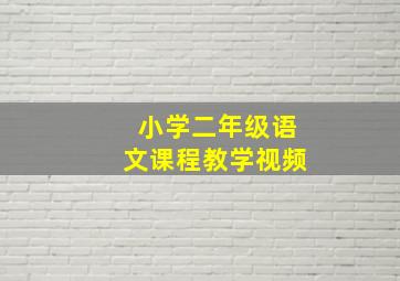 小学二年级语文课程教学视频