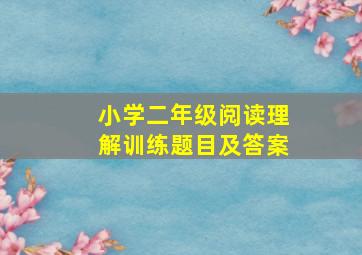 小学二年级阅读理解训练题目及答案