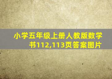 小学五年级上册人教版数学书112,113页答案图片