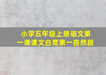 小学五年级上册语文第一课课文白鹭第一自然段