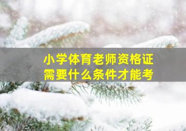 小学体育老师资格证需要什么条件才能考