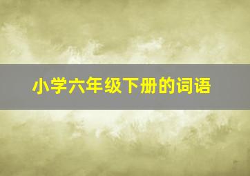 小学六年级下册的词语