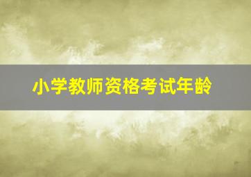 小学教师资格考试年龄