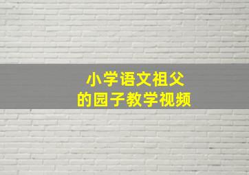 小学语文祖父的园子教学视频