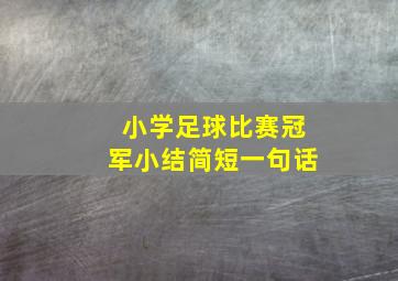 小学足球比赛冠军小结简短一句话