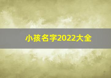 小孩名字2022大全