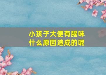 小孩子大便有腥味什么原因造成的呢