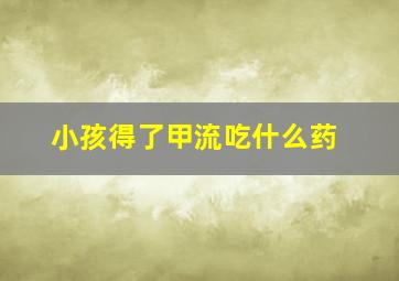 小孩得了甲流吃什么药