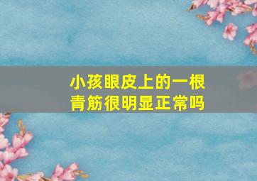 小孩眼皮上的一根青筋很明显正常吗