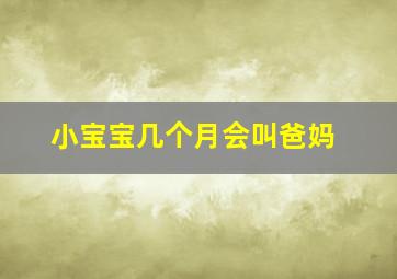 小宝宝几个月会叫爸妈