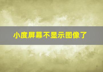 小度屏幕不显示图像了