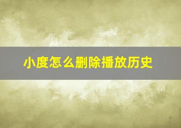 小度怎么删除播放历史