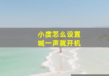 小度怎么设置喊一声就开机