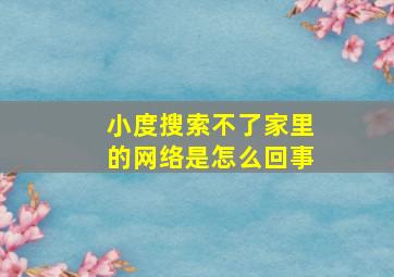 小度搜索不了家里的网络是怎么回事