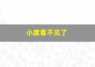 小度看不见了