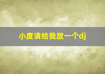 小度请给我放一个dj