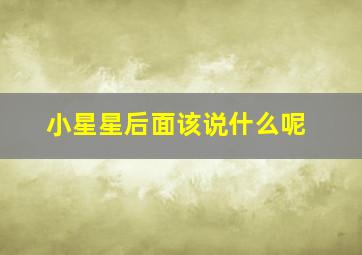 小星星后面该说什么呢