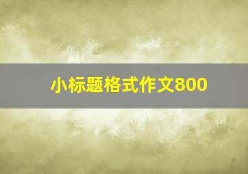 小标题格式作文800