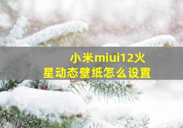 小米miui12火星动态壁纸怎么设置