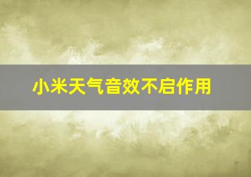 小米天气音效不启作用