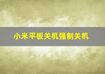 小米平板关机强制关机