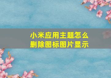 小米应用主题怎么删除图标图片显示