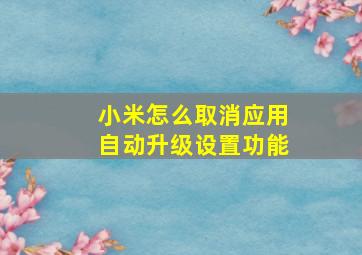 小米怎么取消应用自动升级设置功能