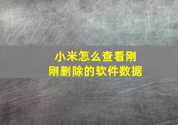 小米怎么查看刚刚删除的软件数据