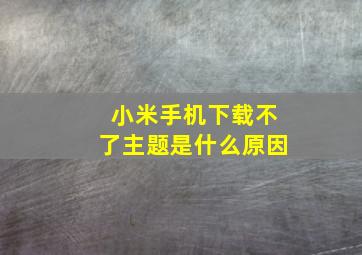 小米手机下载不了主题是什么原因