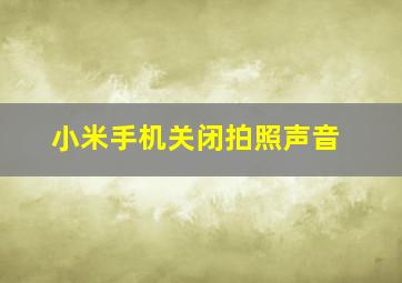 小米手机关闭拍照声音