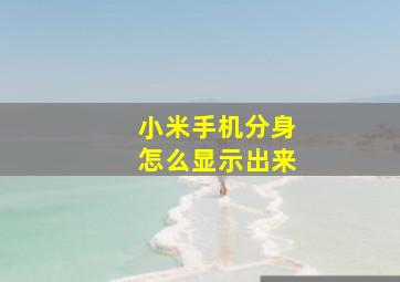 小米手机分身怎么显示出来