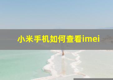 小米手机如何查看imei