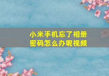 小米手机忘了相册密码怎么办呢视频