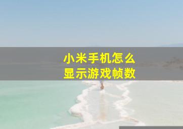 小米手机怎么显示游戏帧数