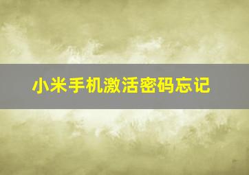 小米手机激活密码忘记