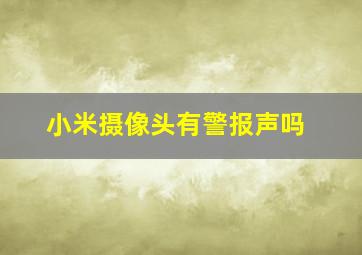 小米摄像头有警报声吗