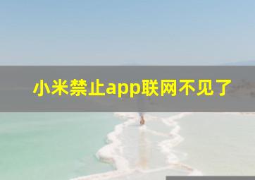 小米禁止app联网不见了