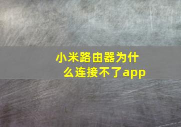 小米路由器为什么连接不了app