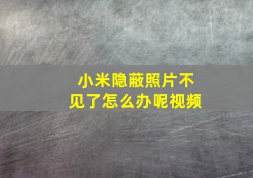 小米隐蔽照片不见了怎么办呢视频